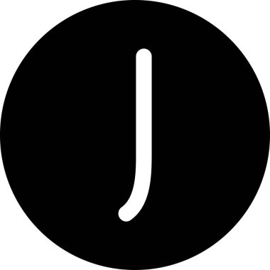 Beyaz arkaplan üzerindeki J harfi simgesinin vektör illüstrasyonu