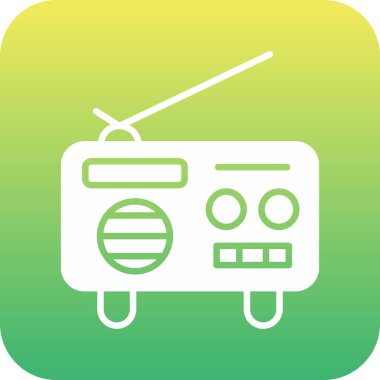 Benzersiz Radyo Vektörü Kabartma Simgesi