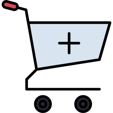 Alışveriş arabası. Basit resimleme