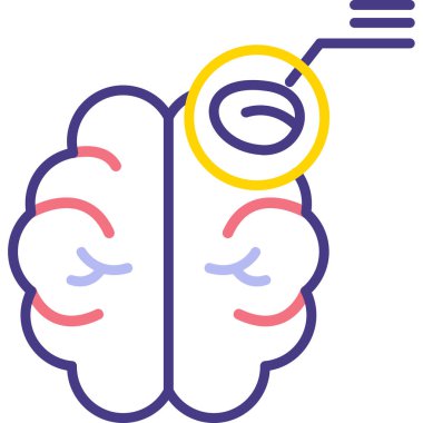 Beyin. Web simgesi basit illüstrasyon