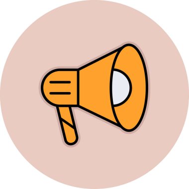 Megafon simgesi. Megafon vektör simgesi web için anahat çizimi