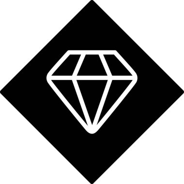 Elmas. Web simgesi basit illüstrasyon
