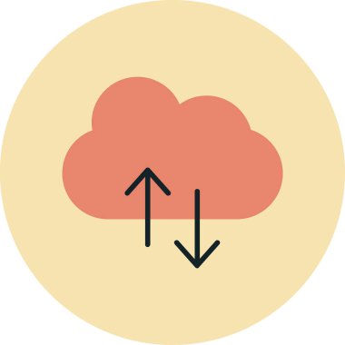 Bulut hesaplama web simgesi basit vektör illüstrasyonu