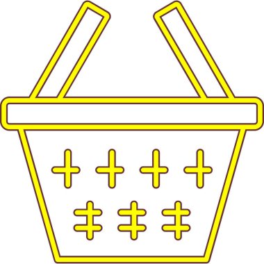 Basket simgesi, vektör illüstrasyonu beyaz arkaplanda izole edildi