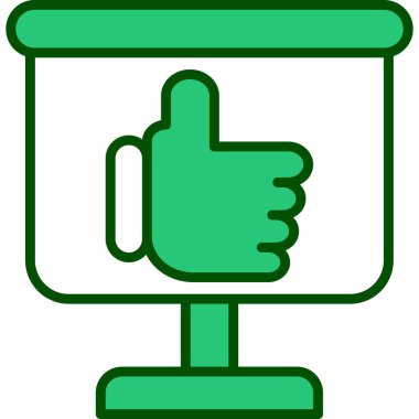 Baş parmaklar için onay sembollü vektör simgesi