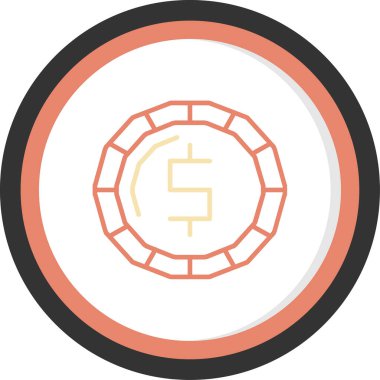 Para simgesinin vektör illüstrasyonu