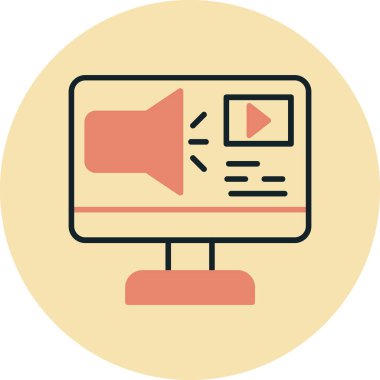 video. Web simgesi basit illüstrasyon