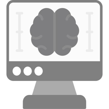 Beyin bilgisayar monitörü vektör çizimi