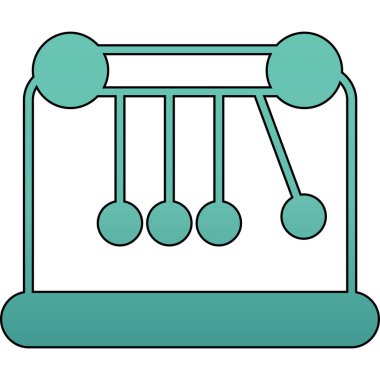 Abaküs simgesi. Çizgi abaküs vektör rengi düz izole