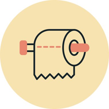 tuvalet kağıdı simgesi, vektör illüstrasyonu