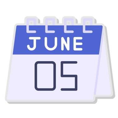 19 Haziran takvim ikonu tasarım vektör illüstrasyonu. düz dizayn simgesi tasarımı.