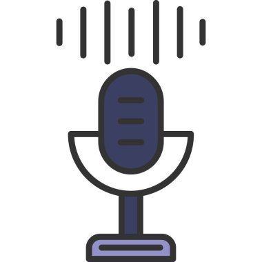 ses mikrofon simgesi, basit vektör illüstrasyonu