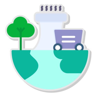 Bir yeşil ve mavi simgenin vektör illüstrasyonu