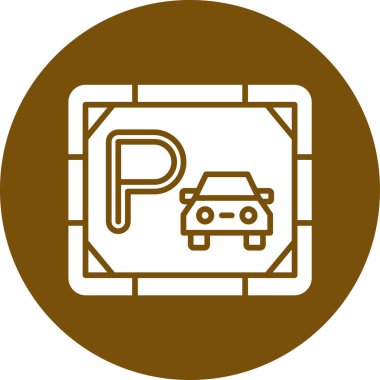 park işareti vektör çizgisi simgesi dekoru