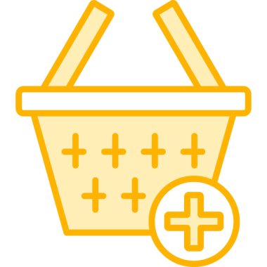 Alışveriş sepeti. Web simgesi vektör illüstrasyonu