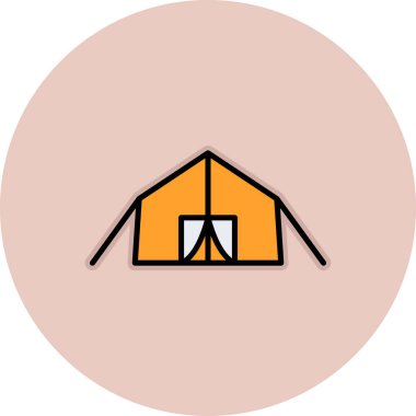 Çadır. Web simgesi vektör illüstrasyonu