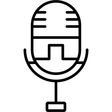 ses mikrofon simgesi. Beyaz arkaplanda izole edilmiş web tasarımı için mikrofon vektör simgesi