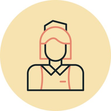 avatar kadın kişisi simgesi - taslak biçimi