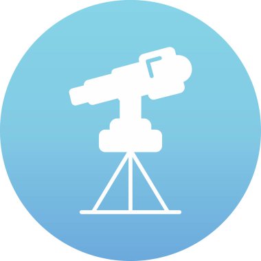 Web ve mobil uygulaması tasarım, teleskop logo kavramı için beyaz arka plan üzerinde izole teleskop simge vektör