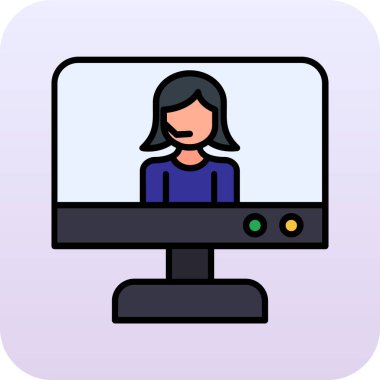 Dizüstü bilgisayar vektör çizimi olan kadın