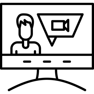 Bilgisayar ekranı. Web simgesi basit illüstrasyon