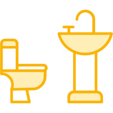 Klozet rengi ikonu. Tuvalet ve tuvalet tabelası. vektör izole çizimi