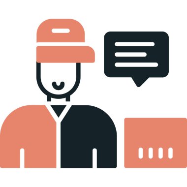 Kutu vektör illüstrasyon tasarımlı teslimatçı