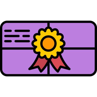 Sertifika ödülü renk ana hatları vektörü