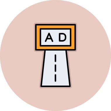 Yol simgesi vektör çizim şablonu