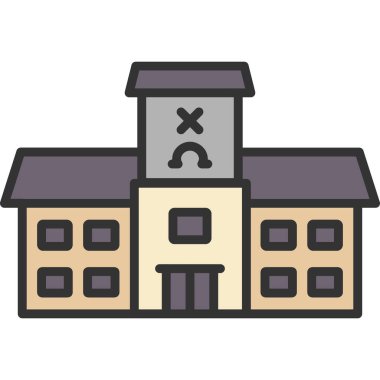 ev vektörü renk çizgisi simgesi