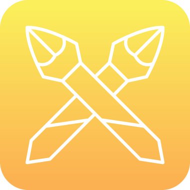 Sarı ve beyaz bir ikonun vektör illüstrasyonu