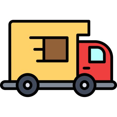 dağıtım kamyonu vektör illüstrasyon tasarımı