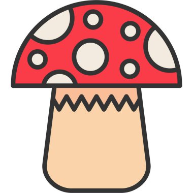 Mantar. Web simgesi basit illüstrasyon