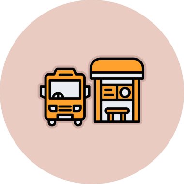 bus simgesi vektör illüstrasyonu