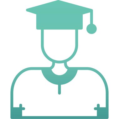 Mezuniyet. Web simgesi vektör illüstrasyonu