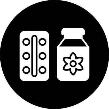 Tıbbi hap ikonu vektör illüstrasyonu