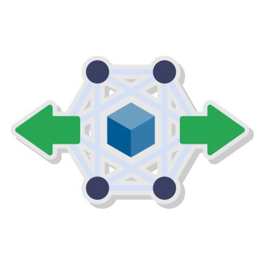 Mavi ve beyaz küpün vektör çizimi