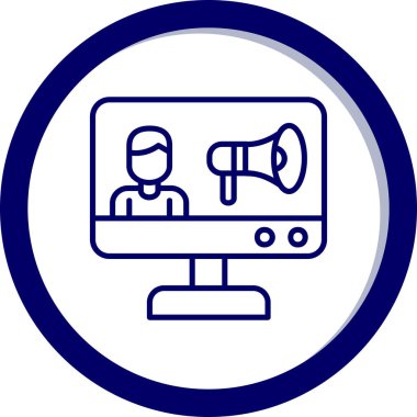 İnternette. Web simgesi basit illüstrasyon