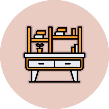 mobilya ikonu vektör illüstrasyonu