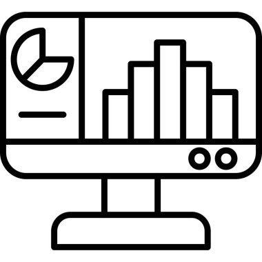 veri analiz çizelgesi simgesi ana hat biçiminde