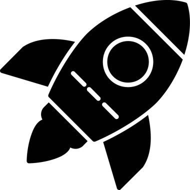 Roket. Web simgesi basit illüstrasyon