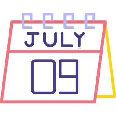 9 Haziran 'da. Ayın dokuzuncu günü, takvimdeki beyaz takvimdeki takvim simgesinin tarihi. Tasarım için yılın takvimi