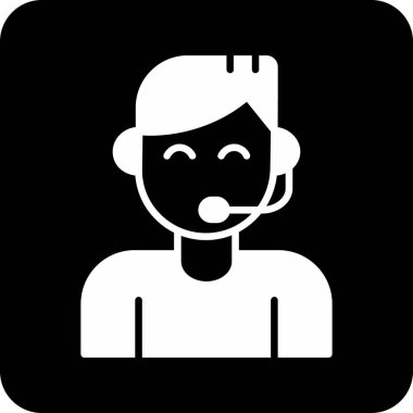 Mikrofonlu çocuk, web vektör simgesi tasarımı