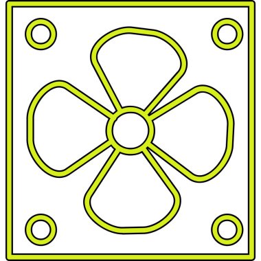 Çizgi film ve renkli çiçeğin vektör çizimi