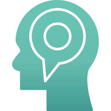 Beyin. Web simgesi vektör illüstrasyonu