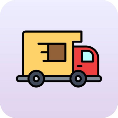 kamyon vektör düz simgesi