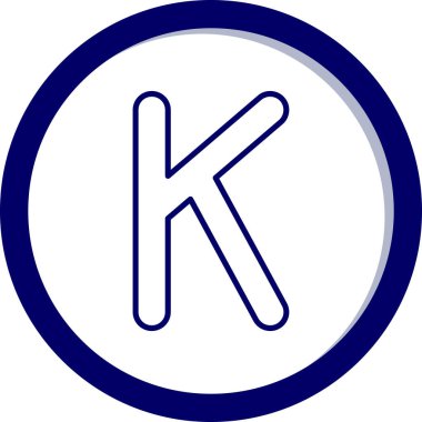 K harfinin vektör çizimi