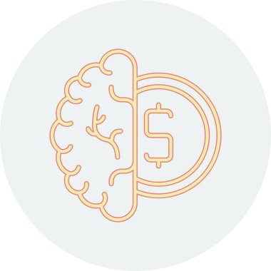 Beyin. Web simgesi basit illüstrasyon