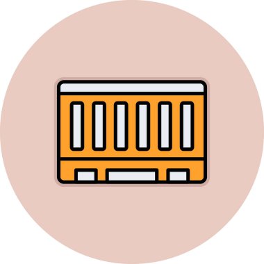 Demiryolu istasyonu simgesi renk ana hatları vektörü