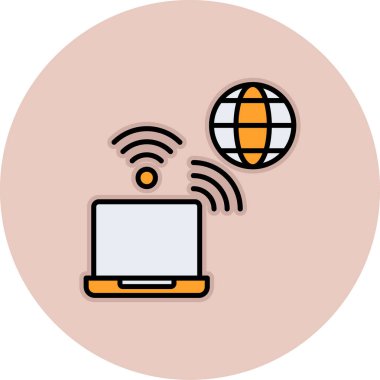 Kablosuz ağ simgesi. vektör illüstrasyonu